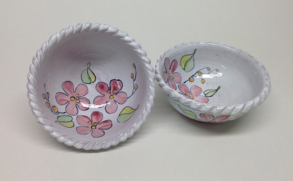 Two Floral Bowls, view A