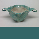 Small Turquoise Bowl with Handles